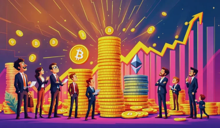 Grafico che mostra i flussi di capitale istituzionale verso Bitcoin ed Ethereum, con confronto tra ETF, staking e accumulazione on-chain