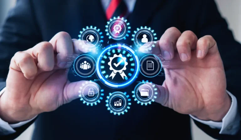Smart contracts funcionando sobre blockchain con automatización digital y transacciones financieras descentralizadas.
