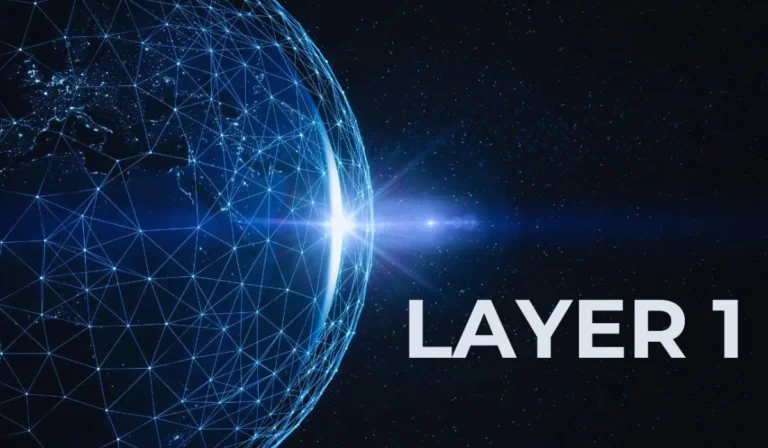 Blockchains Layer-1 conectadas en red digital.