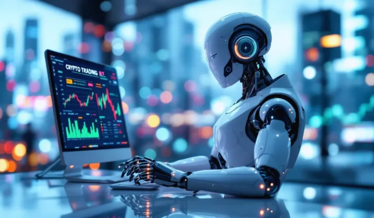 Bots de trading IA analysant les marchés des cryptomonnaies