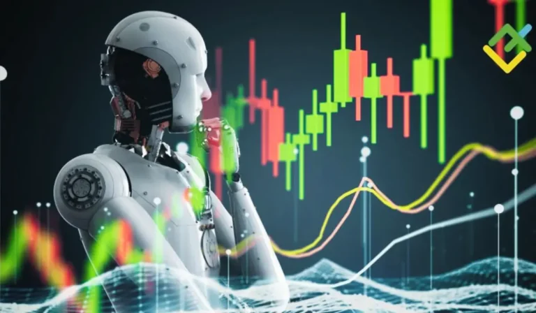 AI che analizza grafici di criptovalute per il trading.