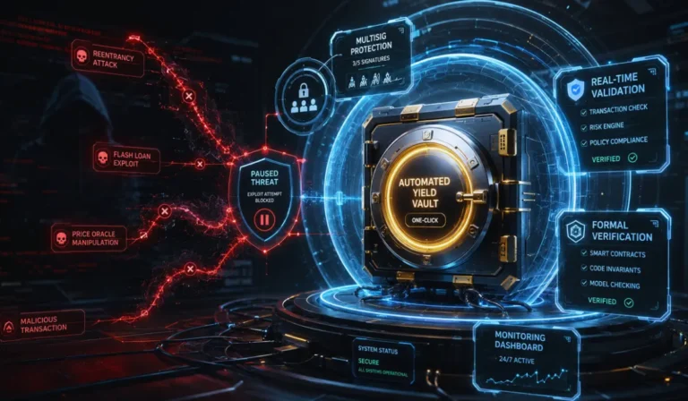 DeFi-Blockchain-System mit realen Einnahmen, Staking und nachhaltigen Krypto-Renditen im Netzwerk.